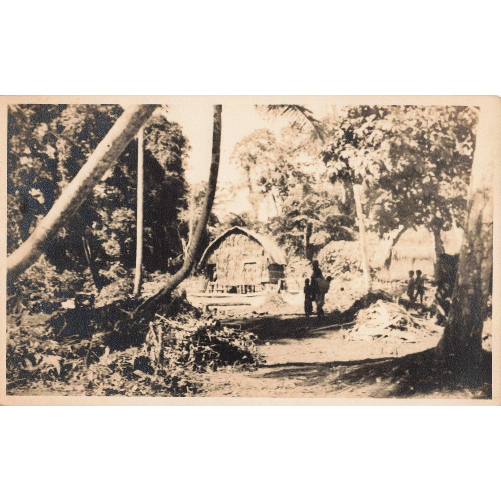 WWII Pacific Islands Photo Jungle Village Path US Servicemen Seabees Context - Picture 1 of 2
